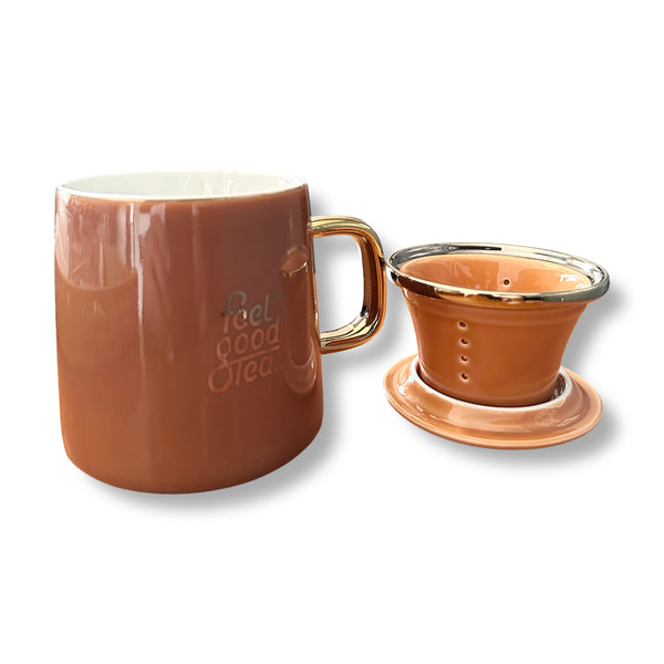 u00c9lu00e9gante Ceramic Cup Infuser - Maroon